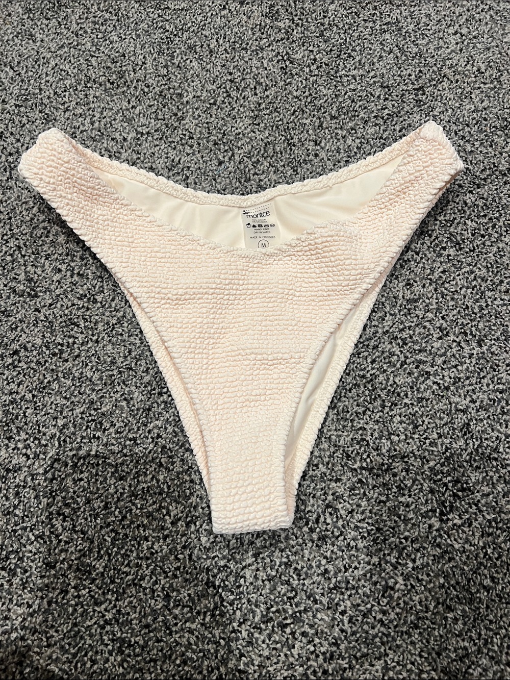 Montce Blush Pink Textured Bikini Bottom